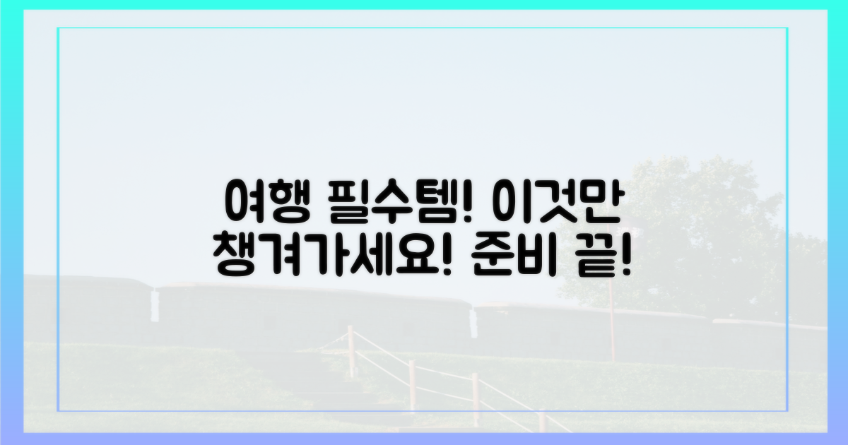 여행 준비, 이것만은!