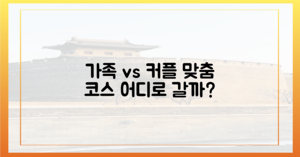 가족 맞춤 vs 커플 맞춤 코스