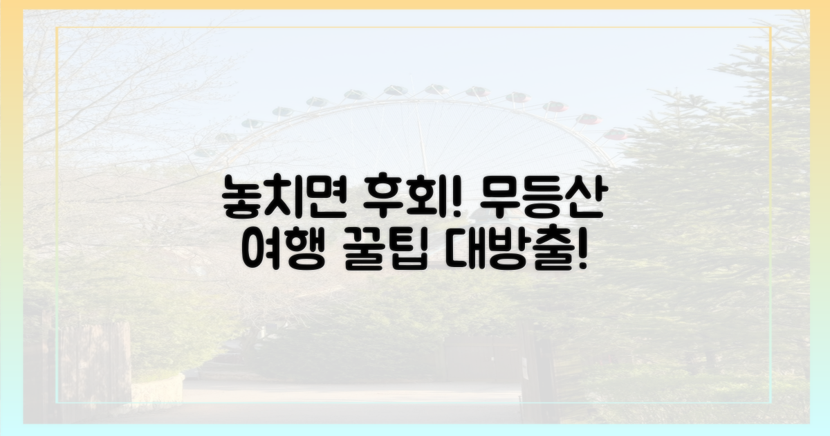 놓치면 후회! 무등산 여행 꿀팁은?