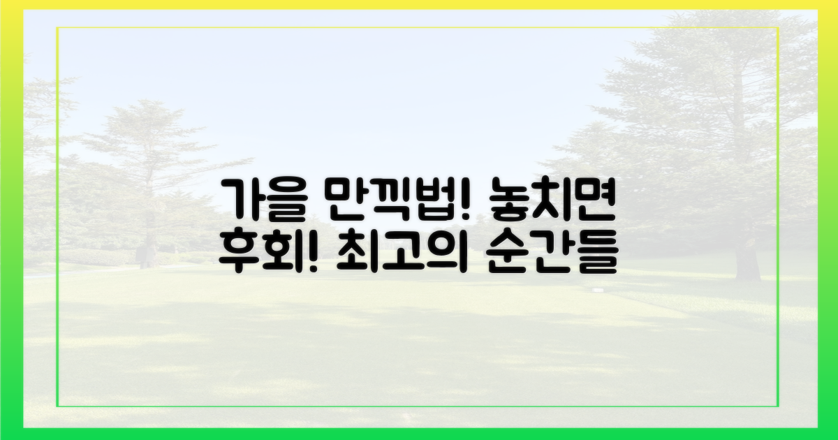 최고의 가을, 어떻게 만끽할까?
