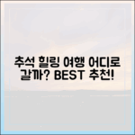 테마 힐링 여행, 추석 연휴 어디로 떠날까?