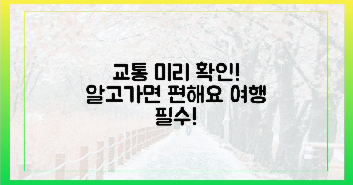 교통편 미리 알아두세요!