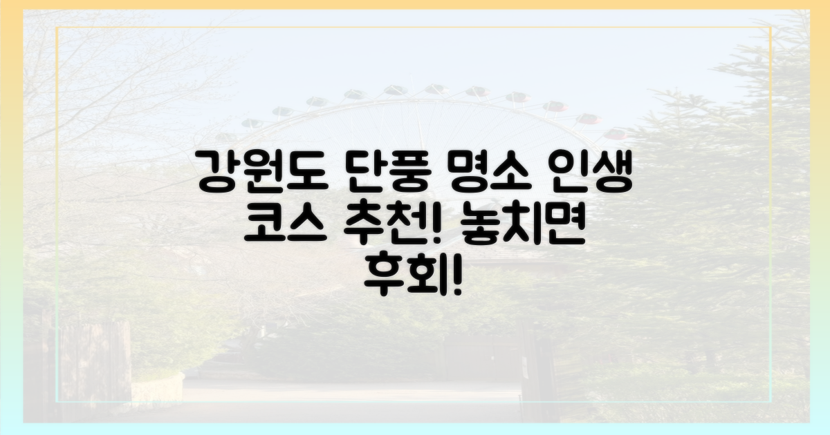 강원도 단풍, 최고의 코스는?