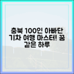 충북 100인 아빠단 기차여행 마스터하기