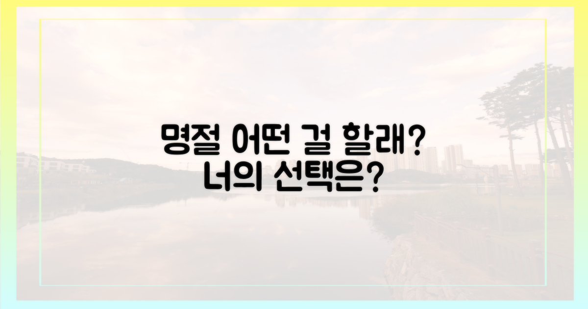 다음 명절, 당신의 선택은?