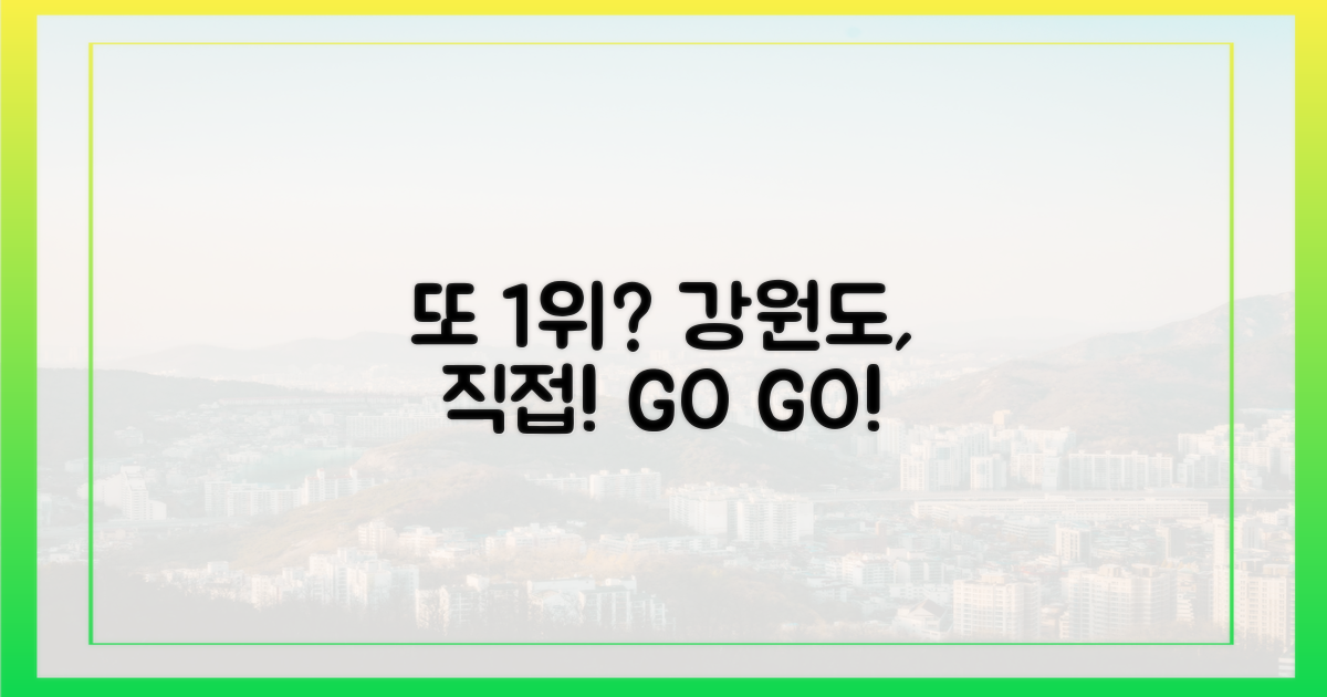 또 1위? 강원도, 직접 경험해보세요!