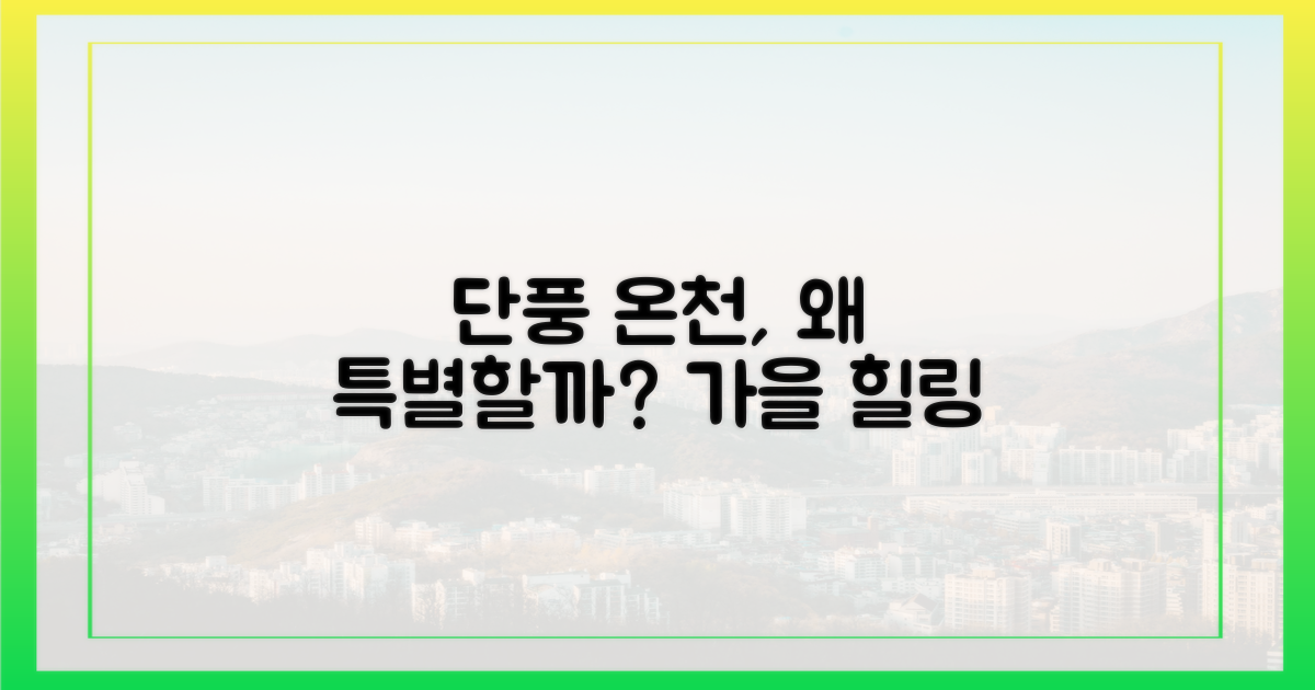 단풍 속 온천, 왜 특별할까요?