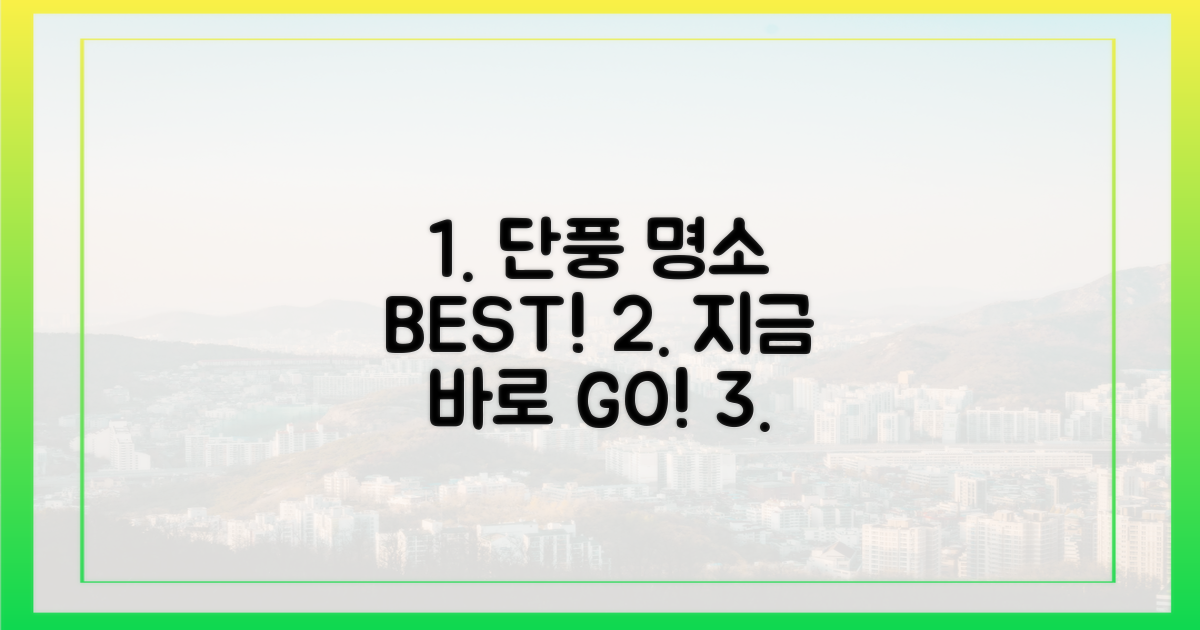 최고의 단풍 명소는 어디일까요?