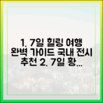 7일 휴일, 전시로 국내 힐링 완벽 가이드