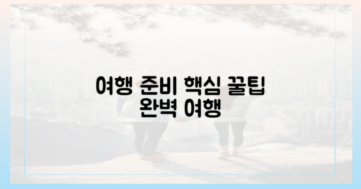 여행 준비, 전문가 꿀팁