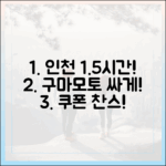 인천 1시간 반, 구마모토 쿠폰으로 싸게 갈까?