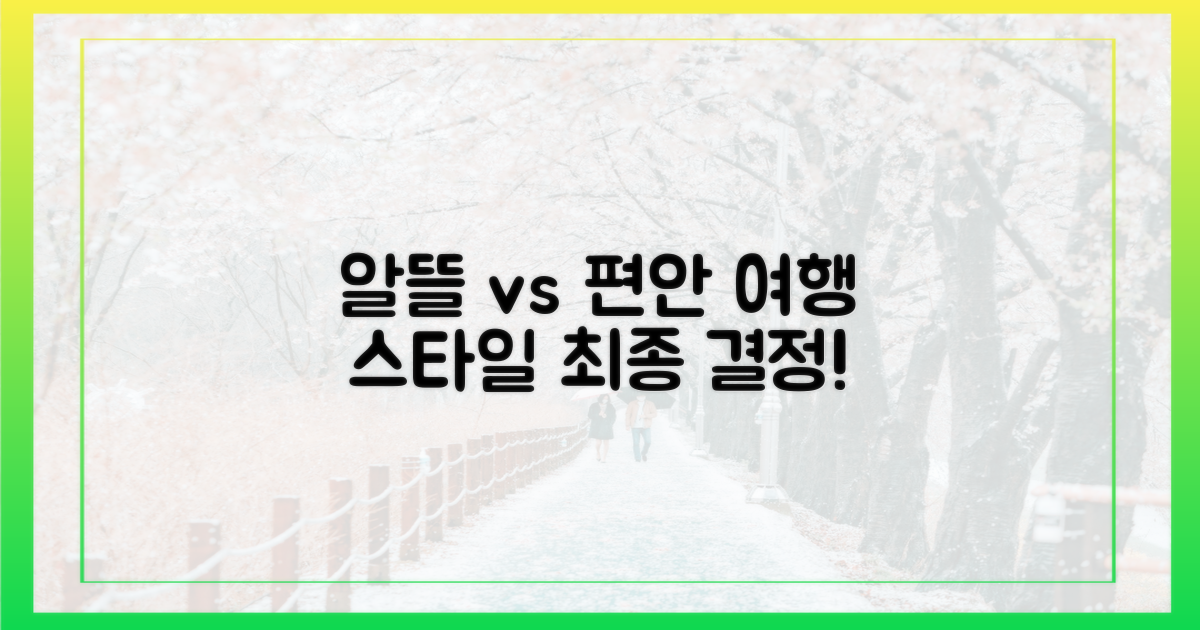 알뜰 여행 vs 편안 여행 비교