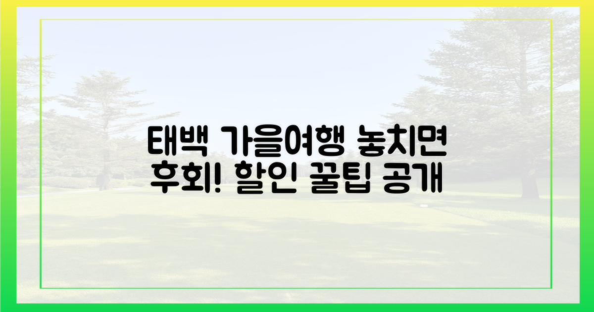 태백 가을여행, 왜 할인받아야 할까?