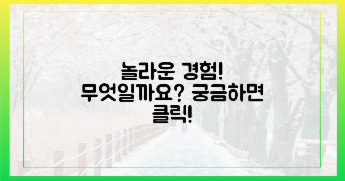 놀라운 경험, 무엇일까요?